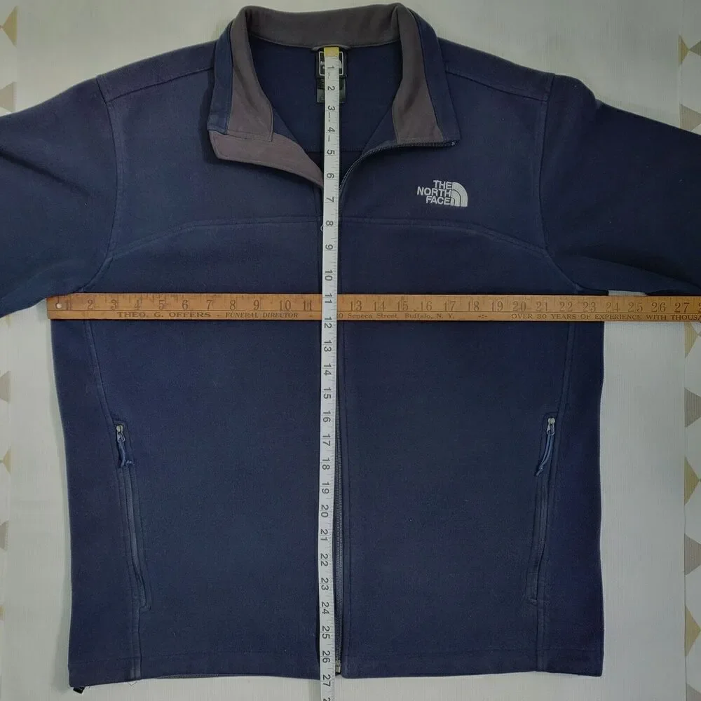 TNF The North Face A14U Windwall 1 Fleece Jacket Navy w Grey Accents  Men's L